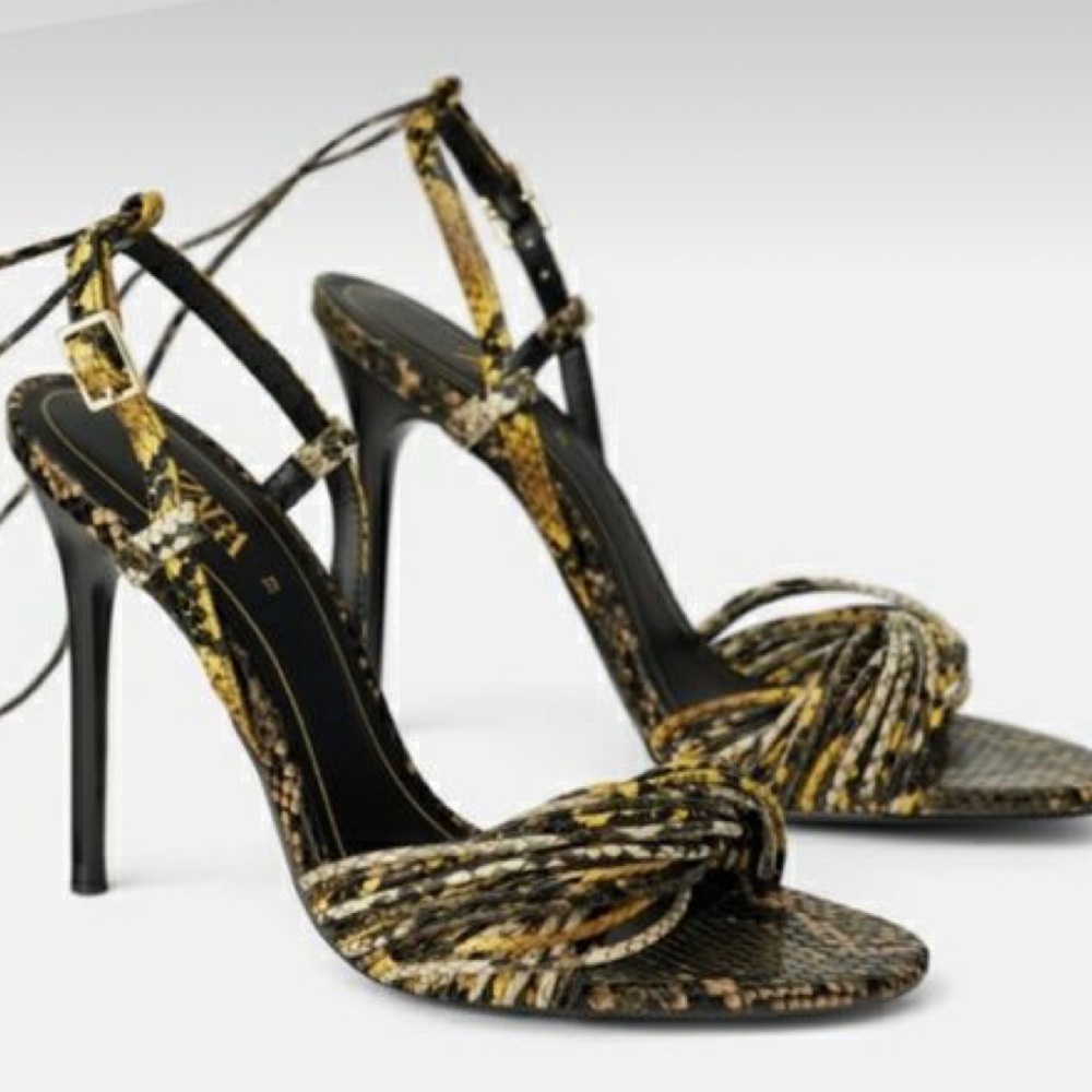 ZARA: Animal Print Sling Back Stilettos